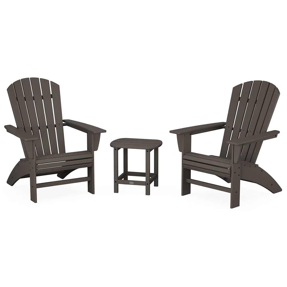 POLYWOOD® Nautical 3-Piece Curveback Adirondack Set - PWS419-1
