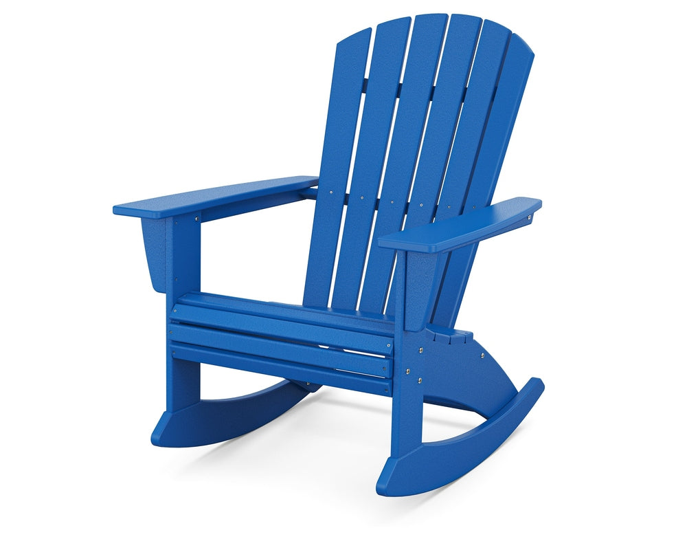 Nautical Curveback Adirondack Rocking Chair - Pacific Blue