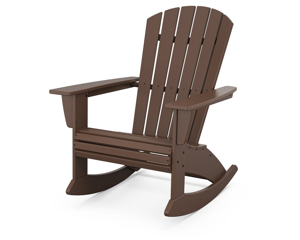 Nautical Curveback Adirondack Rocking Chair - Mahogany