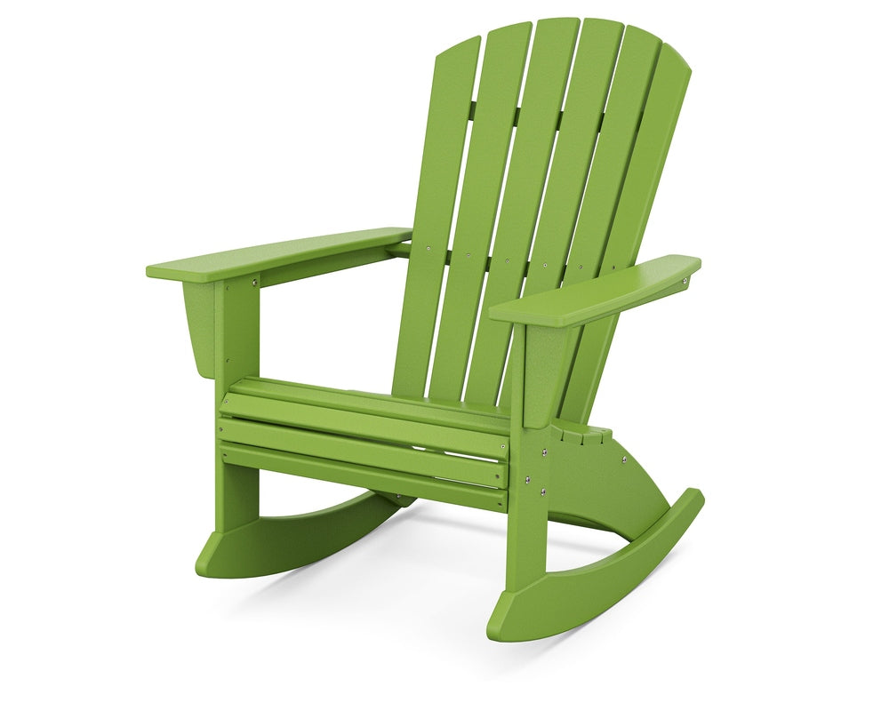 Nautical Curveback Adirondack Rocking Chair - Lime