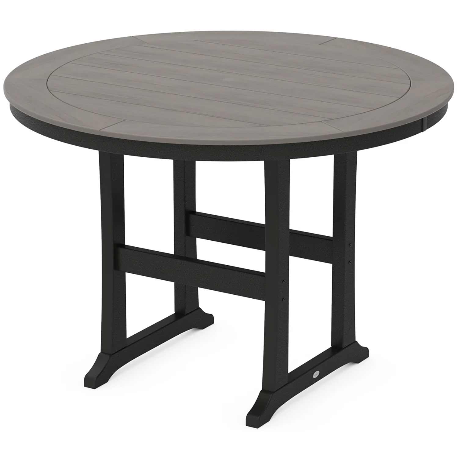 POLYWOOD® Nautical Trestle 60" Round Bar Table - Select Accents - RBT460-L1 Dining Table POLYWOOD®