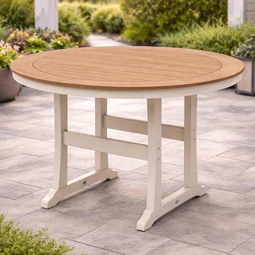 POLYWOOD® Nautical Trestle 60" Round Counter Table - Select Accents - RRT460-L1 Table POLYWOOD®