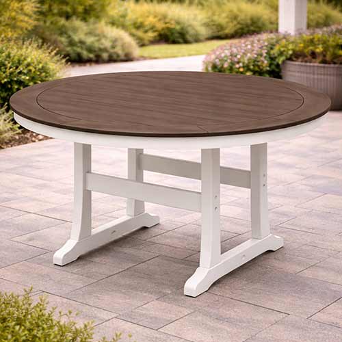 POLYWOOD® Nautical Trestle 60" Round Dining Table - Select Accents - RT460-L1 Table POLYWOOD®