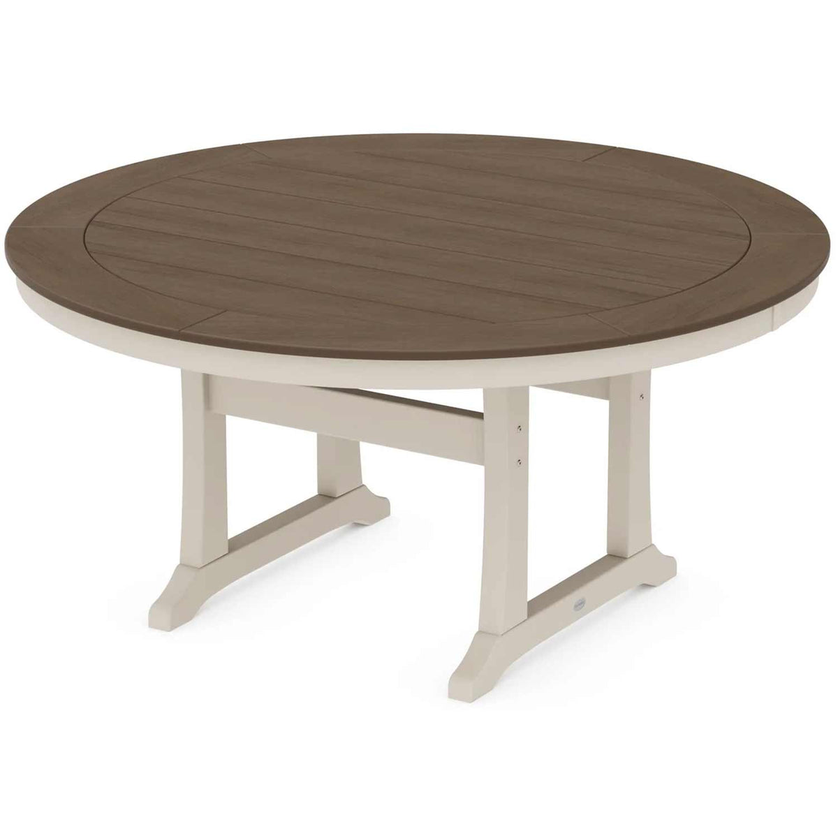POLYWOOD® Nautical Trestle 60" Round Dining Table - Select Accents - RT460-L1 Table POLYWOOD®