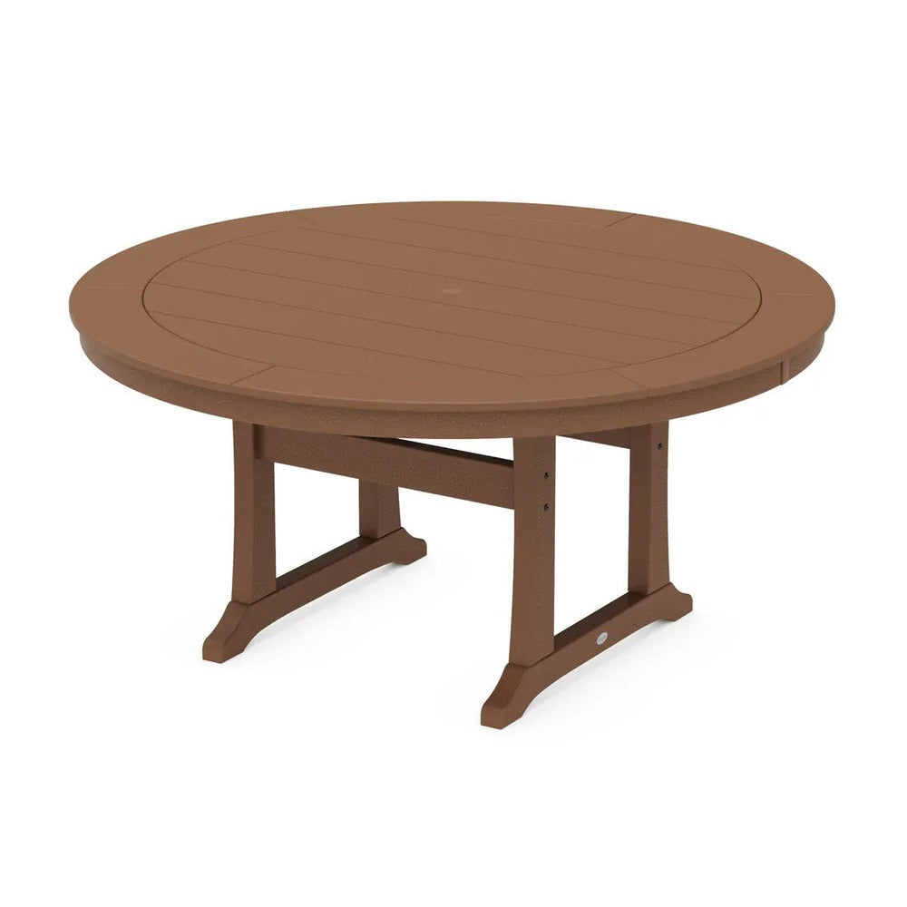 POLYWOOD® Nautical Trestle 60" Round Outdoor Dining Table - RT460-L1 Table POLYWOOD®
