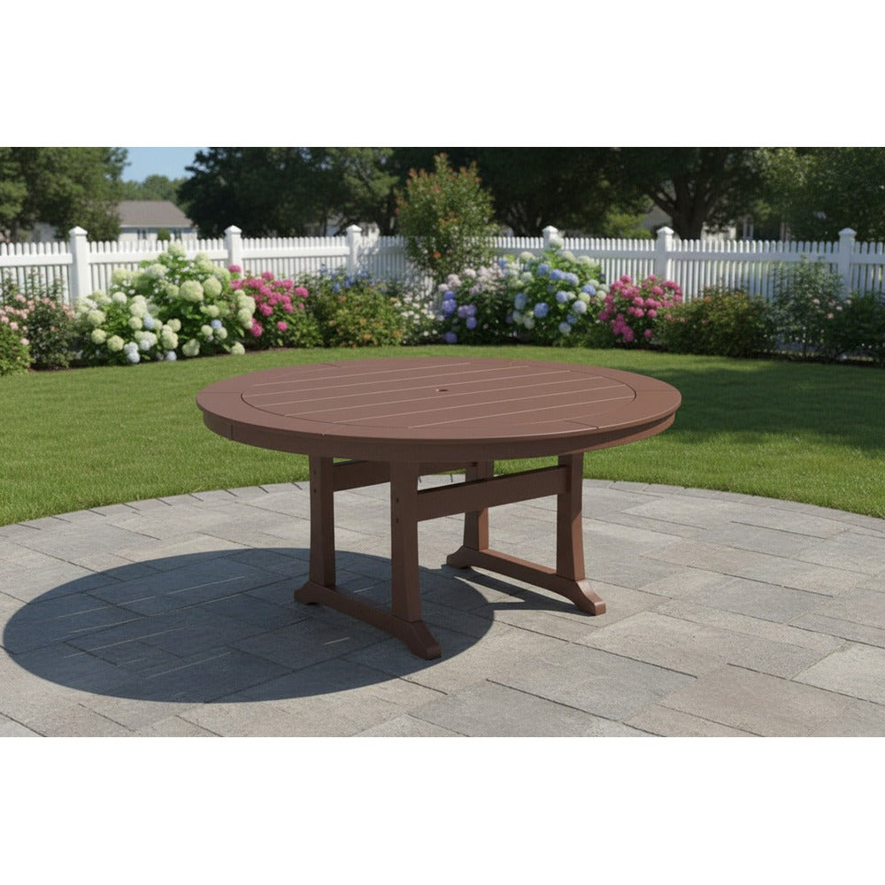 POLYWOOD® Nautical Trestle 60" Round Outdoor Dining Table - RT460-L1 Table POLYWOOD®