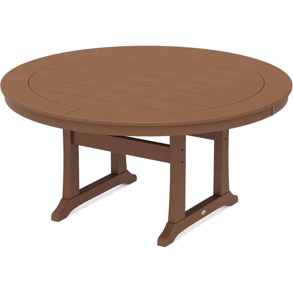 POLYWOOD® Nautical Trestle 60" Round Outdoor Dining Table - RT460-L1 Table POLYWOOD®