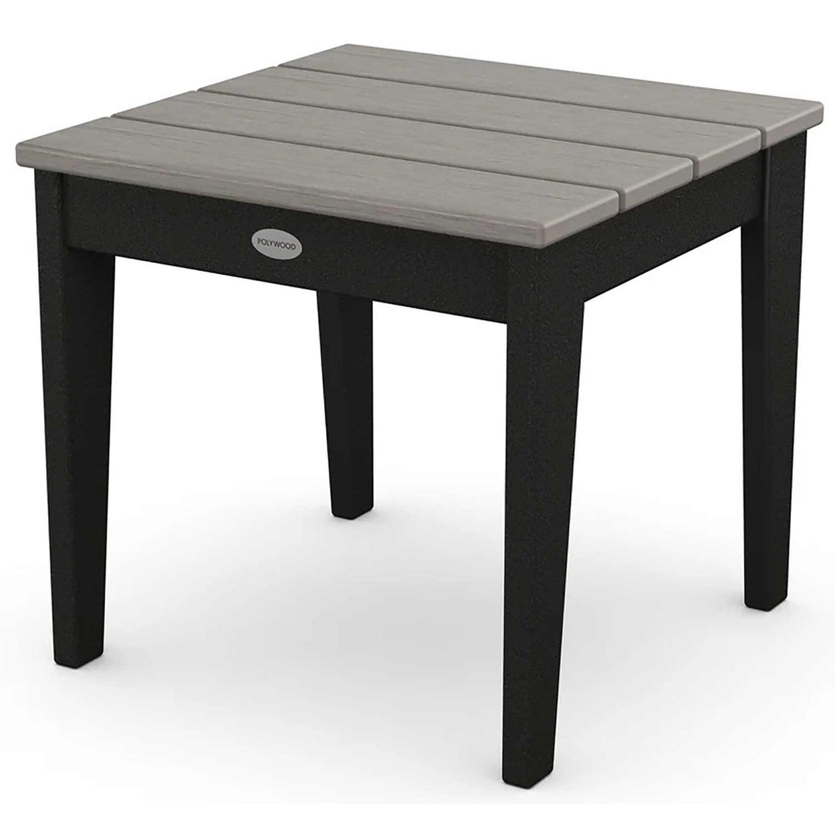 POLYWOOD® End Table Black / Driftwood POLYWOOD® Newport 18" Side Table - Select Accents - MNT18