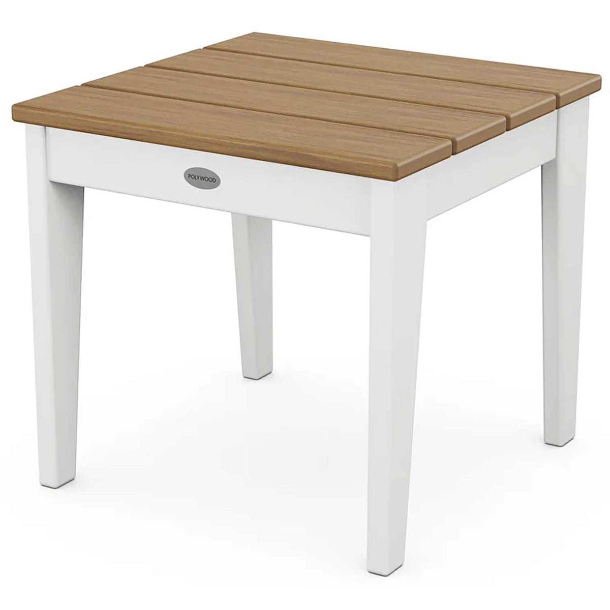 POLYWOOD® End Table White / Natural POLYWOOD® Newport 18" Side Table - Select Accents - MNT18