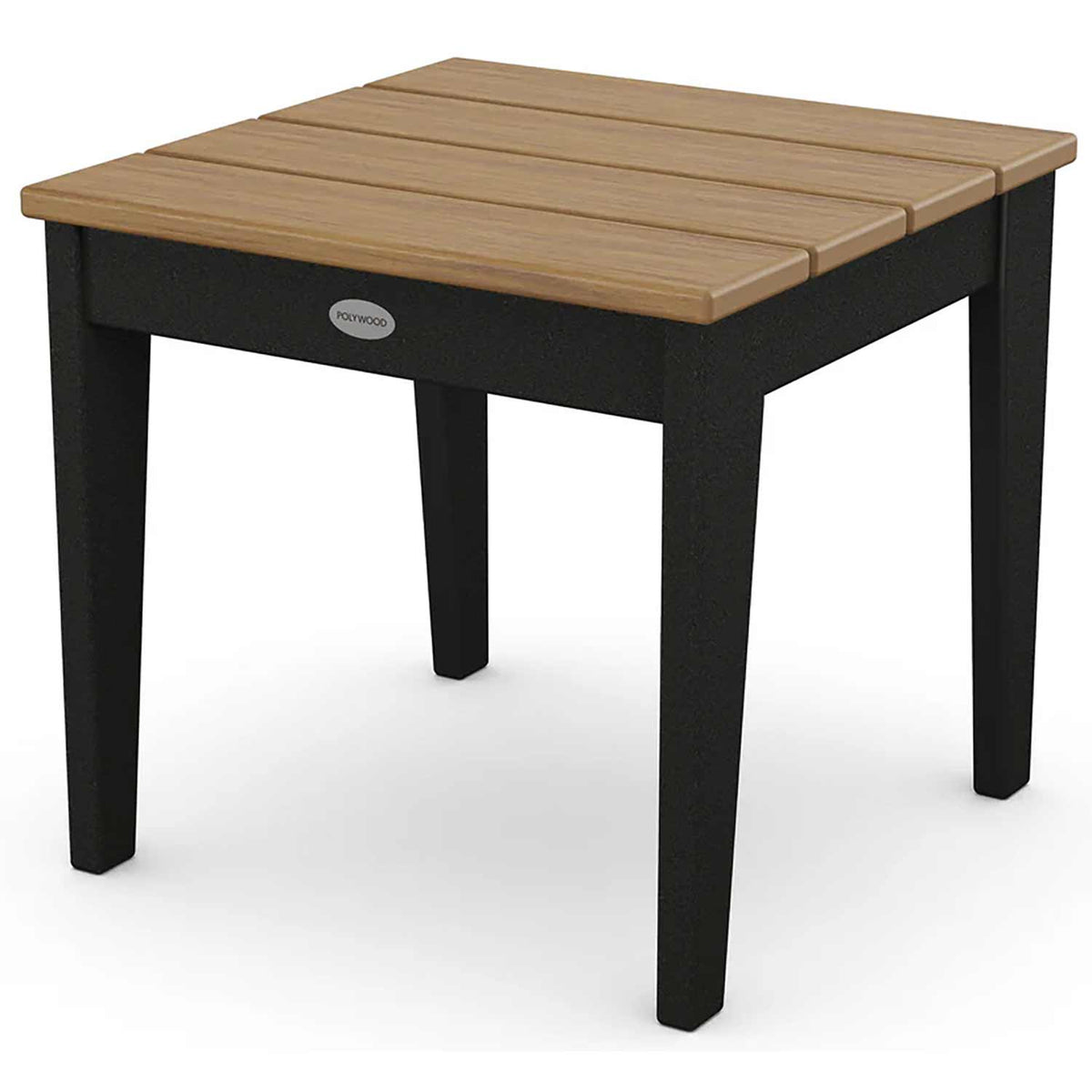 POLYWOOD® End Table Black / Natural POLYWOOD® Newport 18" Side Table - Select Accents - MNT18