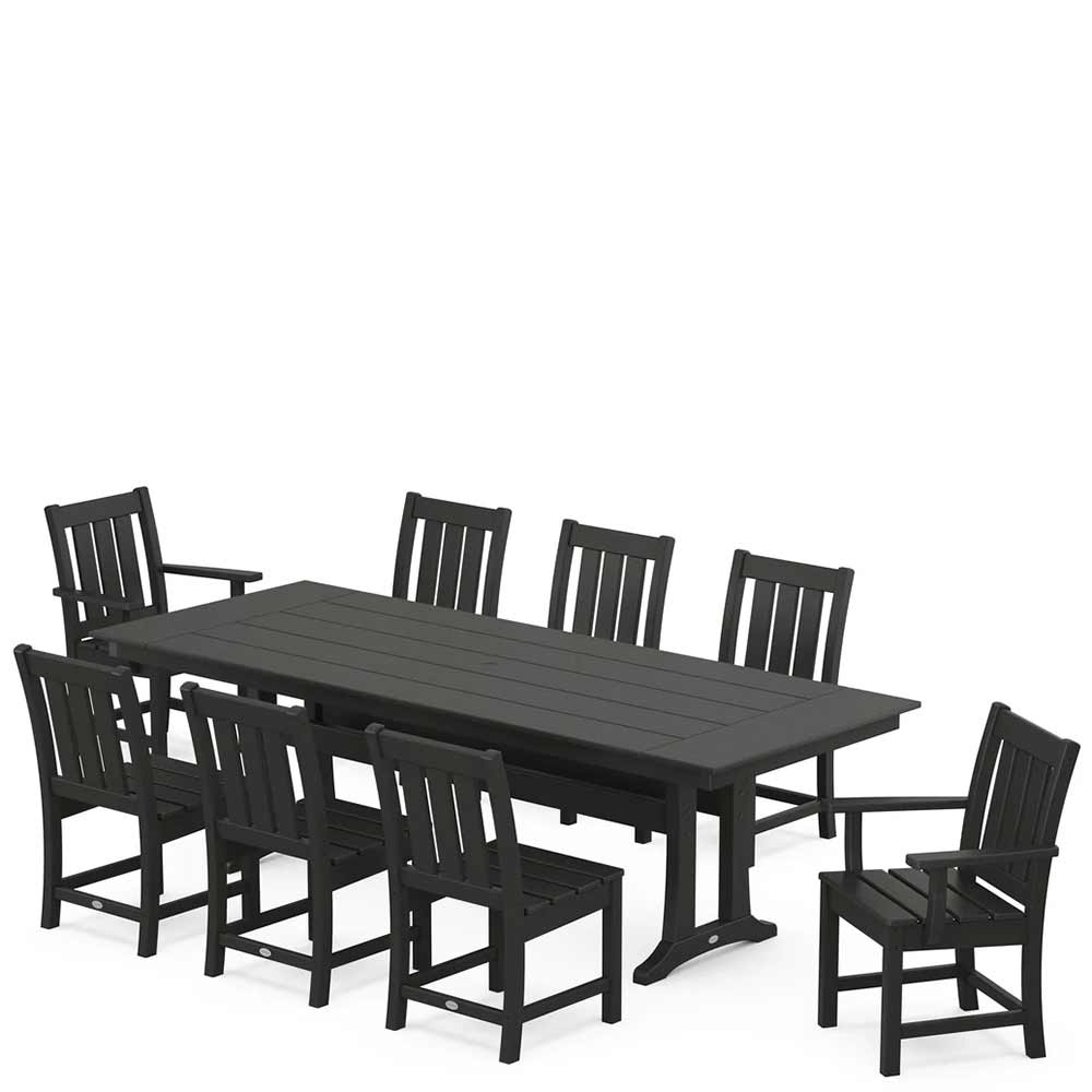 POLYWOOD® Oxford 9-Piece Farmhouse Dining Set with Trestle Legs - PWS2065-1