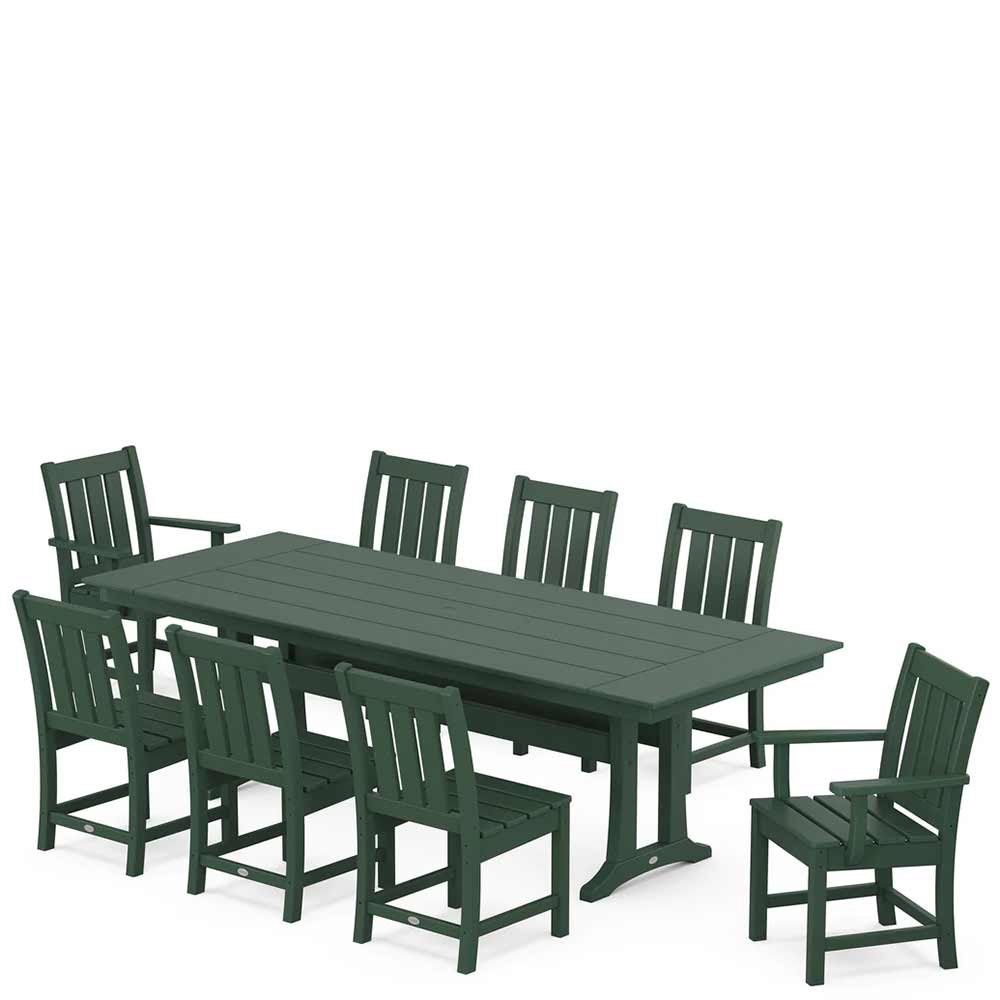 POLYWOOD® Oxford 9-Piece Farmhouse Dining Set with Trestle Legs - PWS2065-1
