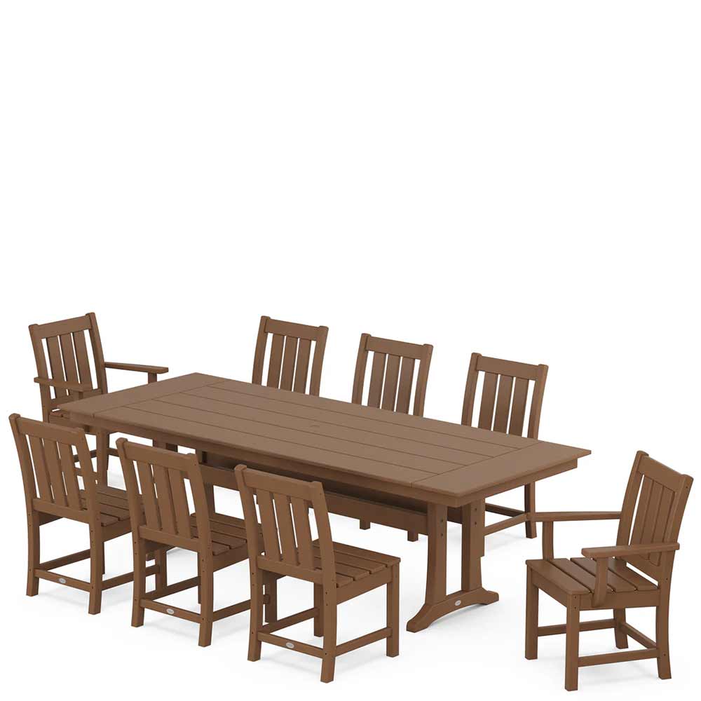 POLYWOOD® Oxford 9-Piece Farmhouse Dining Set with Trestle Legs - PWS2065-1