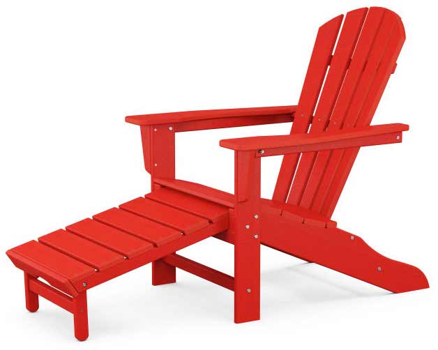 POLYWOOD® Palm Coast Ultimate Adirondack with Hideaway Ottoman - HNA15 Adirondack Chair POLYWOOD®