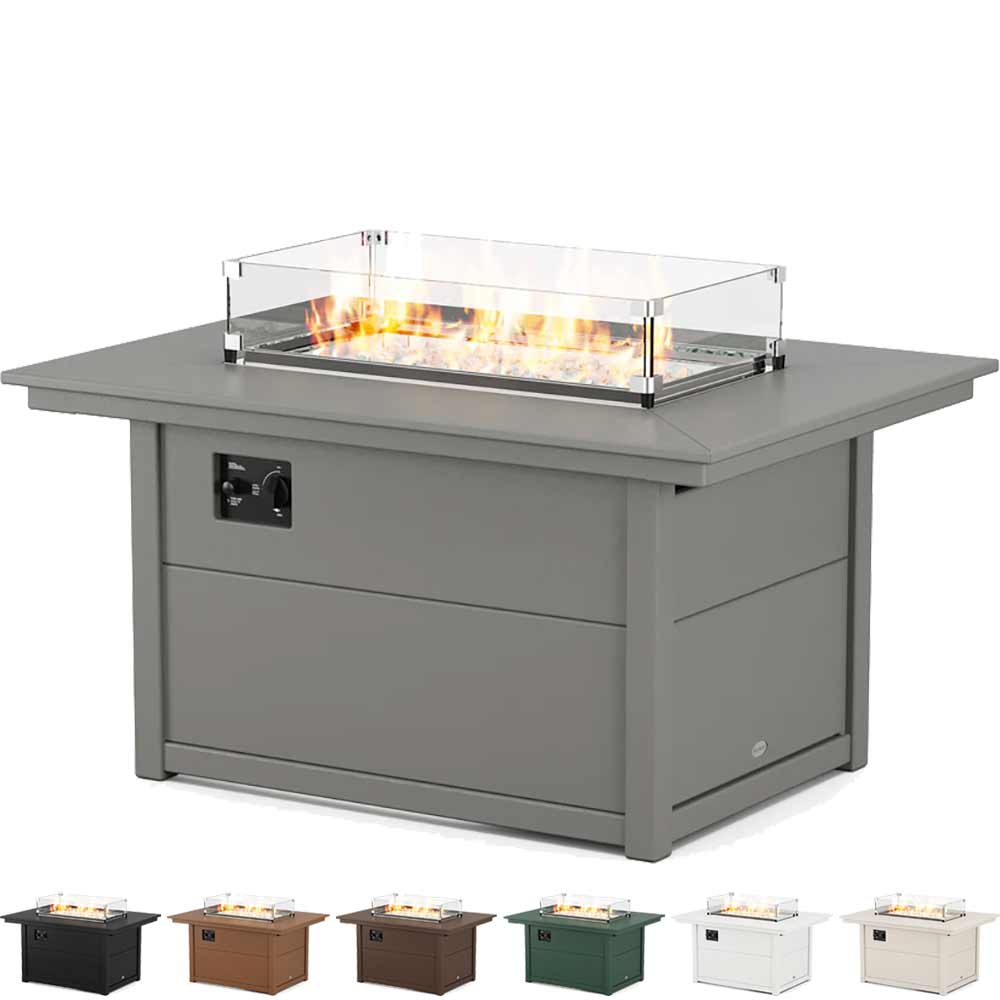 POLYWOOD® Rectangle 34" X 46" Fire Pit Table - CTF3446RECT Fire Table POLYWOOD®
