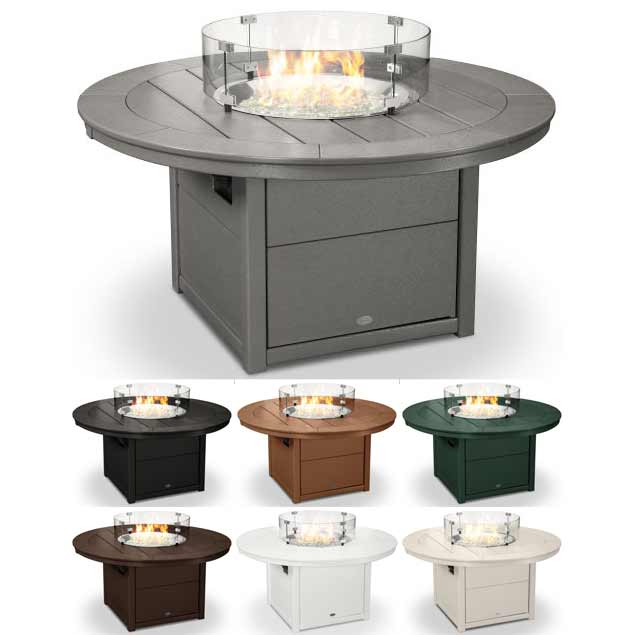 POLYWOOD® Round 48" Fire Pit Table - CTF48R Fire Table POLYWOOD®