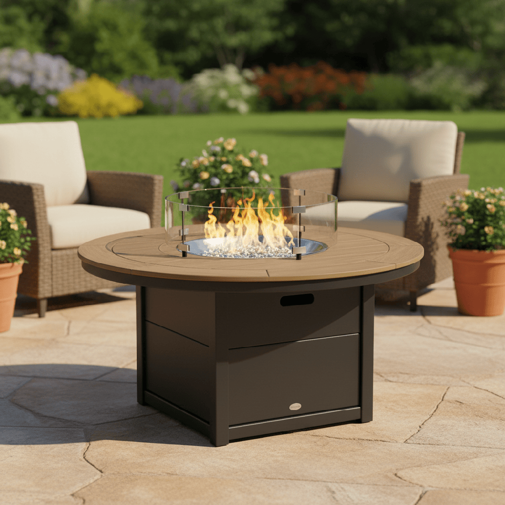 POLYWOOD® Round 48" Fire Pit Table - Select Accents - CTF48R Fire Table POLYWOOD®