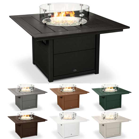 POLYWOOD® Square 42" Fire Pit Table - CTF42S Fire Table POLYWOOD®