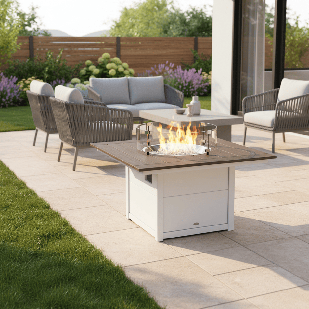 POLYWOOD® Square 42" Fire Pit Table - Select Accents - CTF42S Fire Table POLYWOOD®