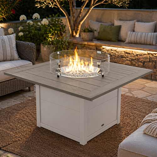 POLYWOOD® Square 42" Fire Pit Table - Select Accents - CTF42S
