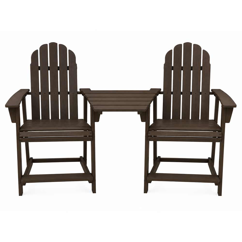 POLYWOOD® Vineyard 2 Curveback Adirondack Counter Chairs & Angled Adirondack Dining Connecting Table