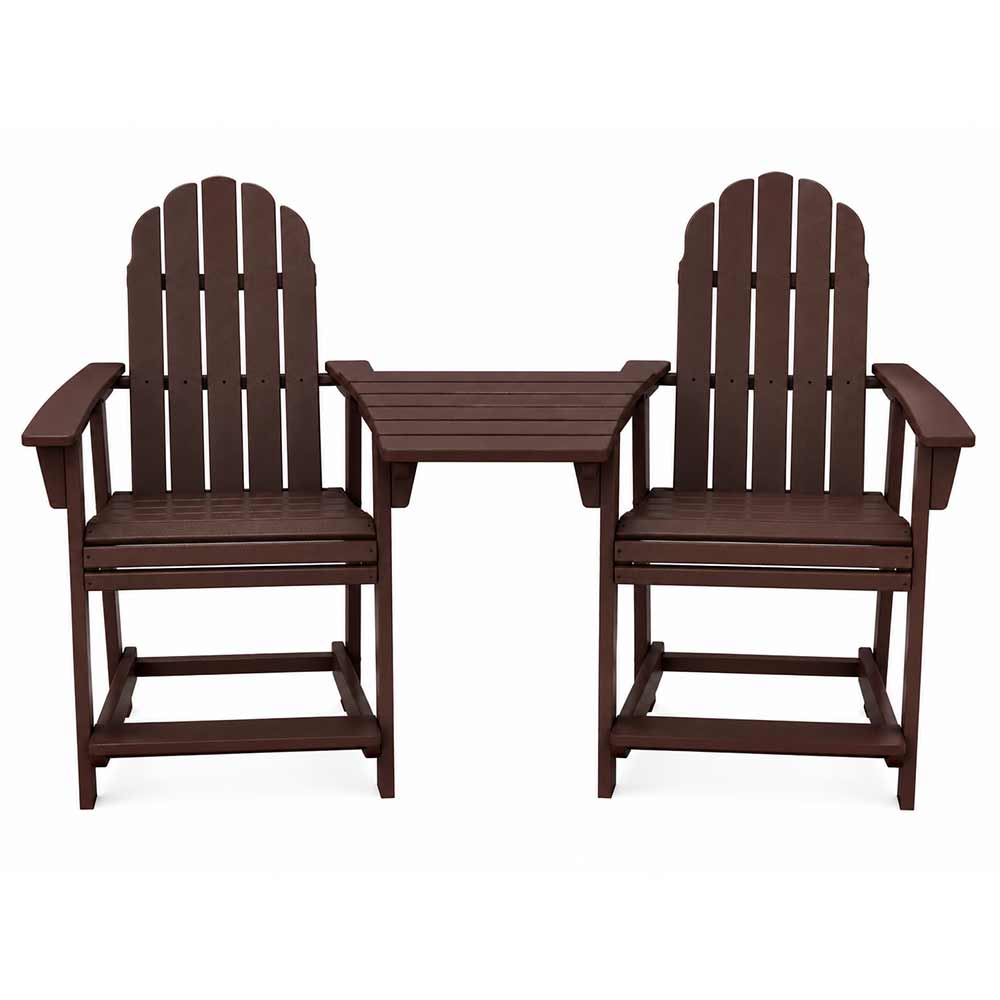 POLYWOOD® Vineyard 2 Curveback Adirondack Counter Chairs & Angled Adirondack Dining Connecting Table
