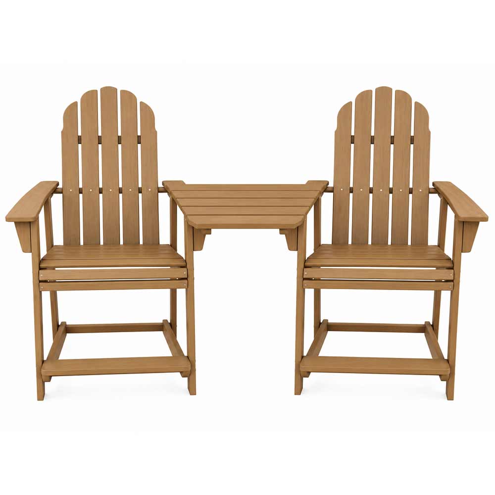POLYWOOD® Vineyard 2 Curveback Adirondack Counter Chairs & Angled Adirondack Dining Connecting Table