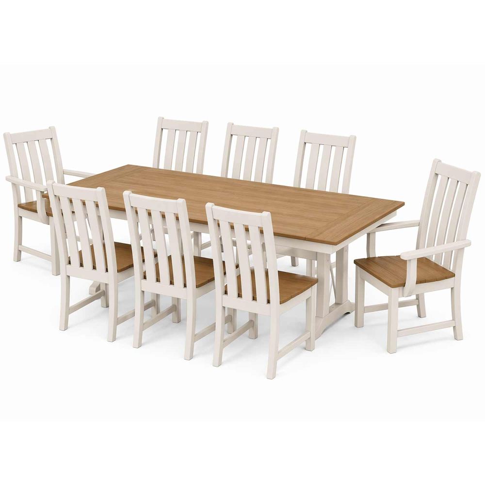 POLYWOOD® Vineyard 9-Piece Farmhouse Select Accent Dining Set with Trestle Legs - PWS1432-1