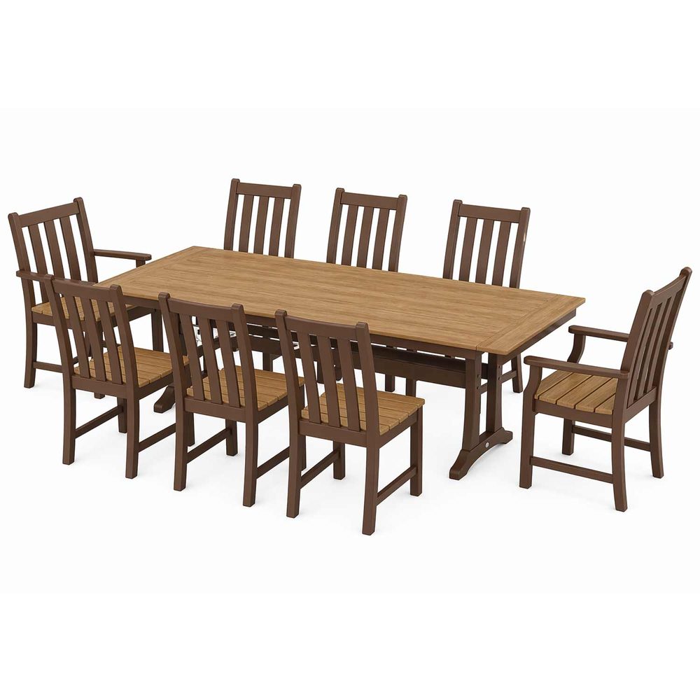 POLYWOOD® Vineyard 9-Piece Farmhouse Select Accent Dining Set with Trestle Legs - PWS1432-1