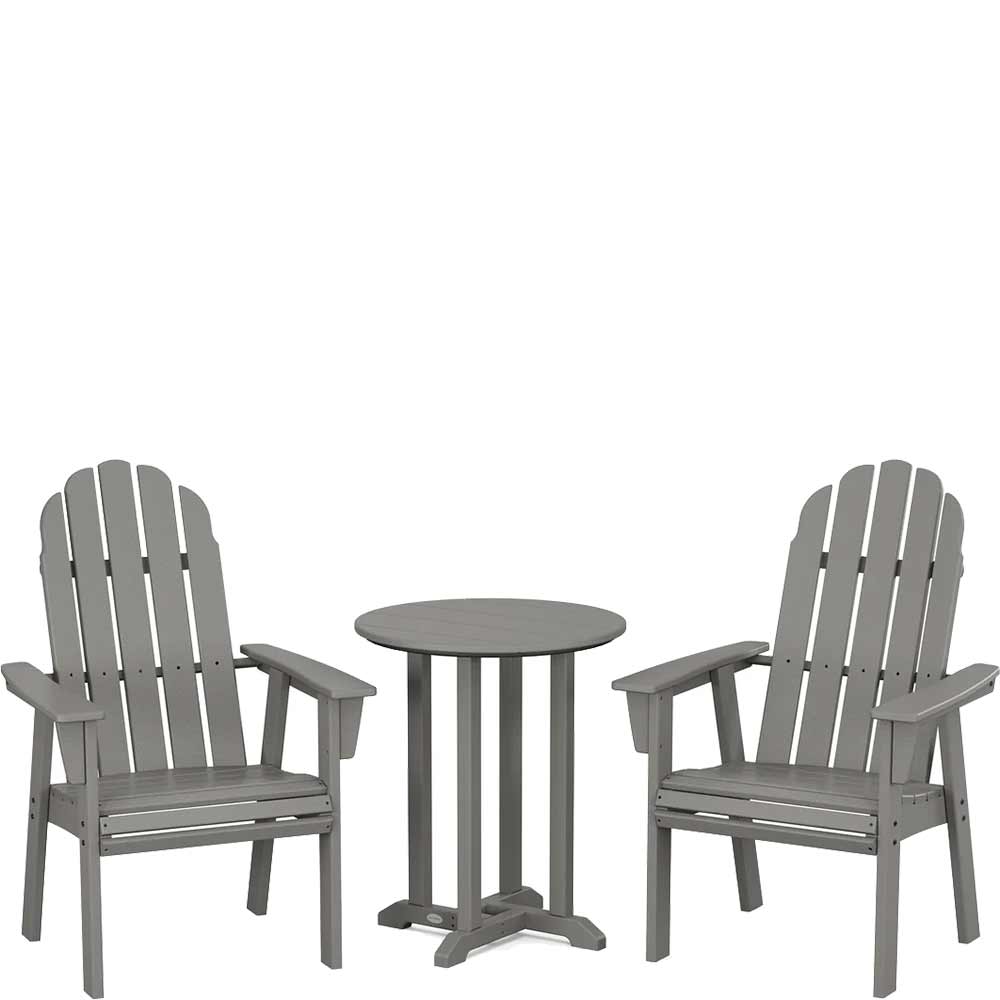 POLYWOOD® Vineyard Adirondack 3-Piece Round Bistro Dining Set - PWS1320-1