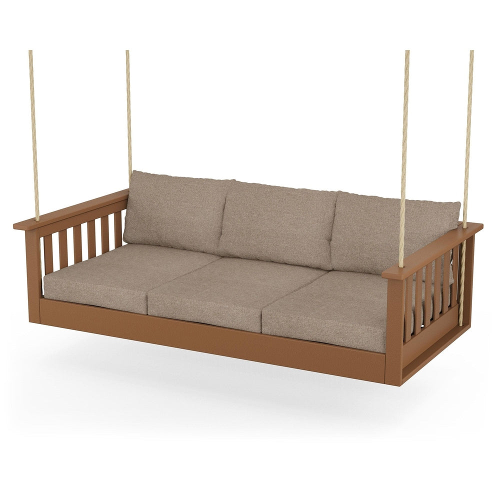 Vineyard Daybed Swing - Teak / Spiced Burlap