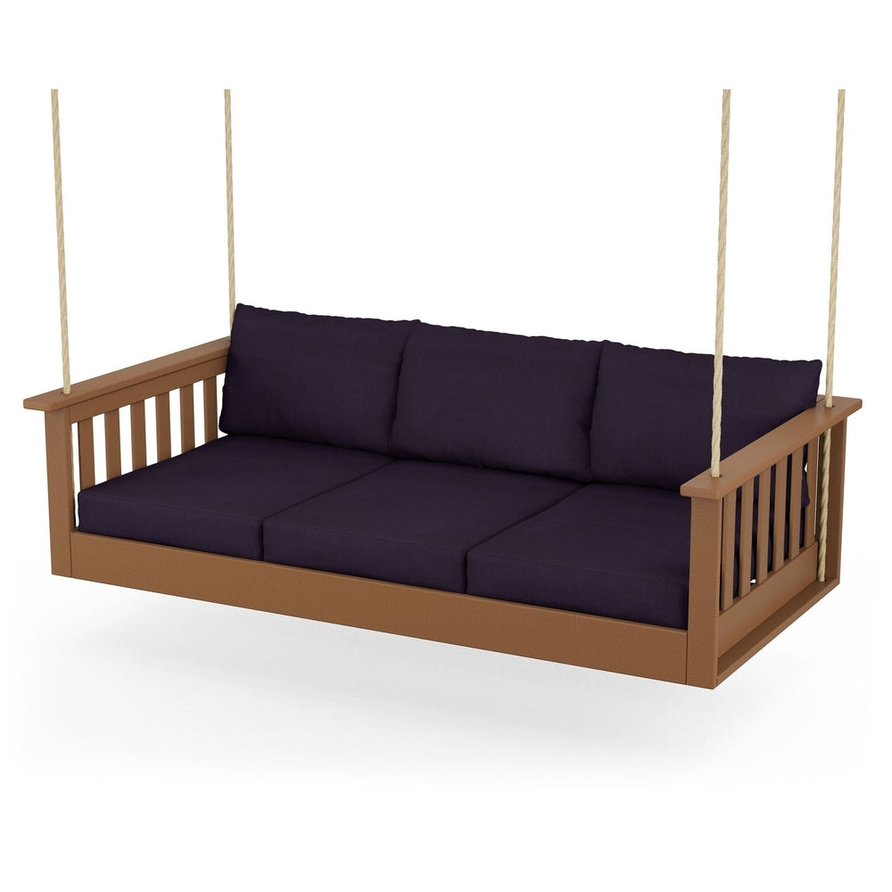 Vineyard Daybed Swing - Teak / Navy Linen
