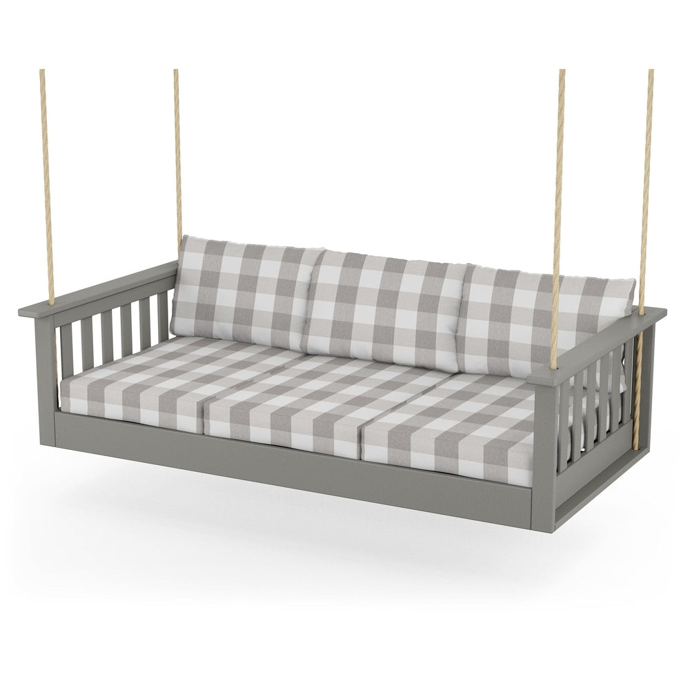 Vineyard Daybed Swing - Slate Grey / Buffalo Plaid Grey Mist