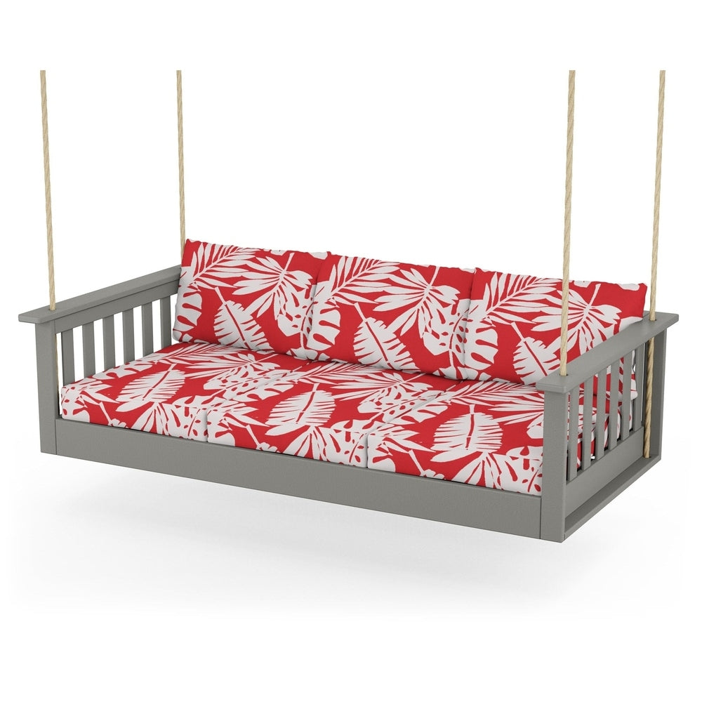 Vineyard Daybed Swing - Slate Grey / Leaf Crimson