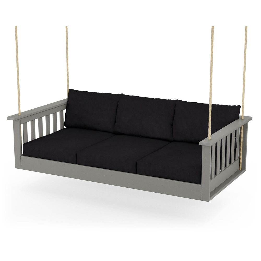 Vineyard Daybed Swing - Slate Grey / Midnight Linen