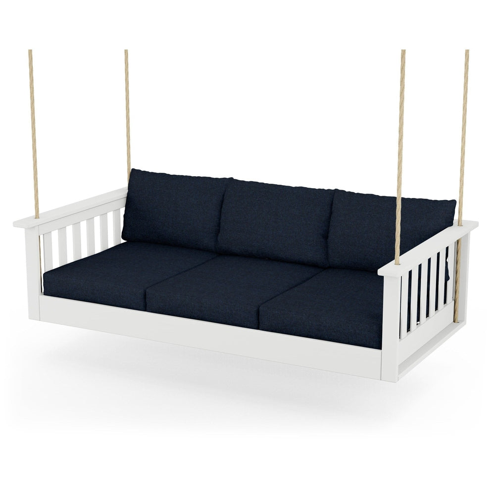 Vineyard Daybed Swing - White / Marine Indigo