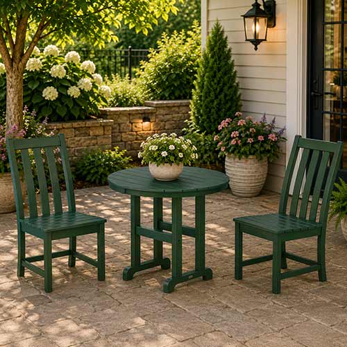 POLYWOOD® Vineyard Side Chair 3-Piece Round Dining Set - PWS1350-1