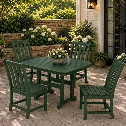 POLYWOOD® Vineyard Side Chair 5-Piece Dining Set with Trestle Legs - PWS936-1