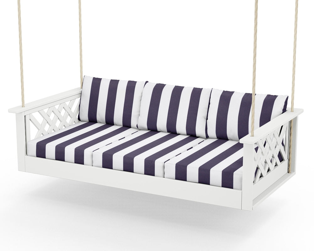 Wovendale Daybed Swing - White / Cabana Stripe Navy
