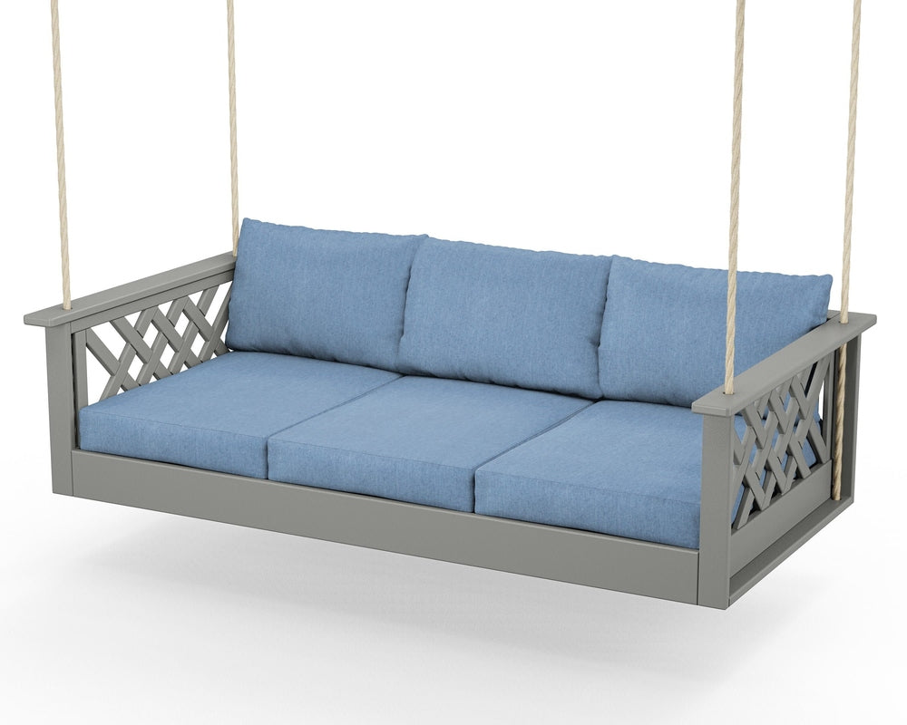 Wovendale Daybed Swing - Slate Grey / Sky Blue