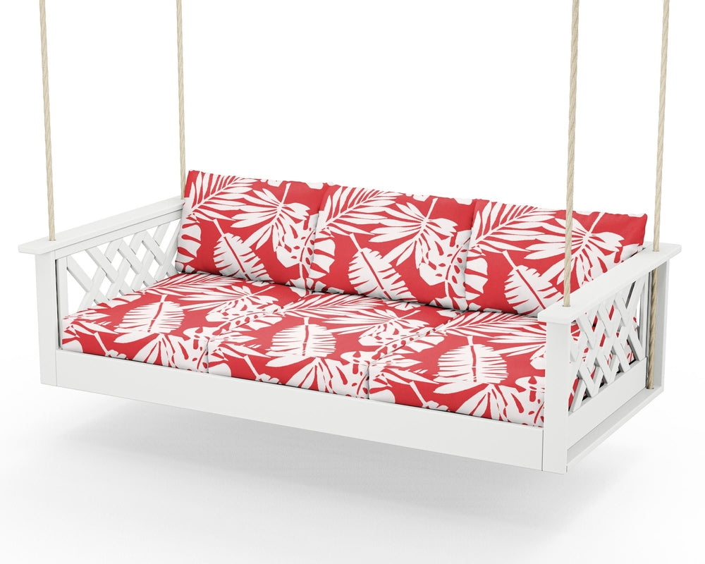 Wovendale Daybed Swing - White / Leaf Crimson