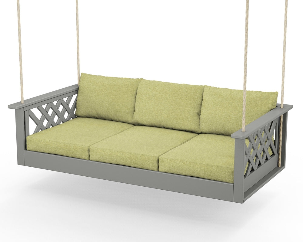 Wovendale Daybed Swing - Slate Grey / Chartreuse Boucle