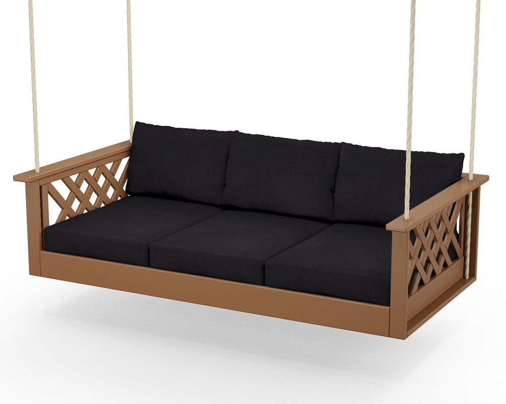 Wovendale Daybed Swing - Teak / Midnight Linen