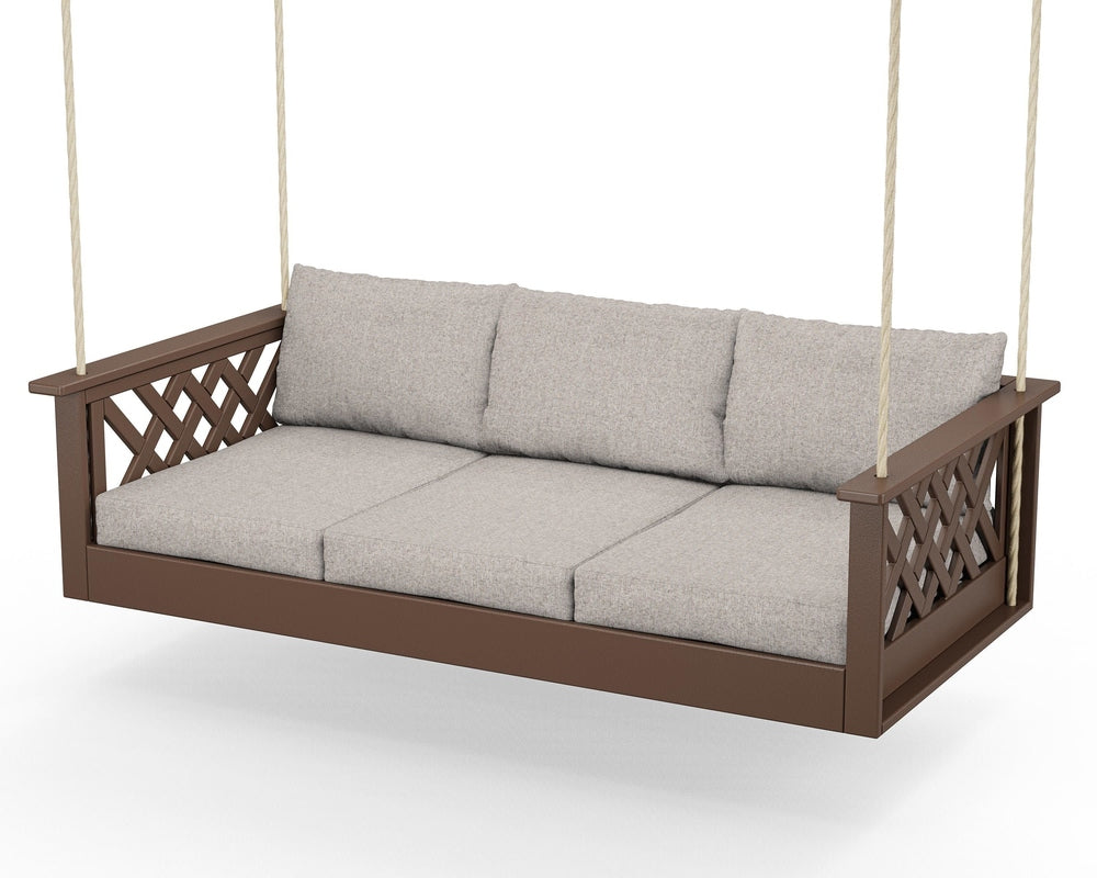Wovendale Daybed Swing - Mahogany / Weathered Tweed