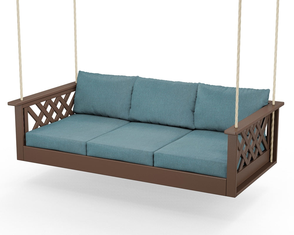 Wovendale Daybed Swing - Mahogany / Ocean Teal