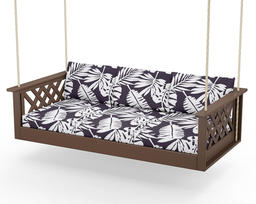Wovendale Daybed Swing - Mahogany / Leaf Navy