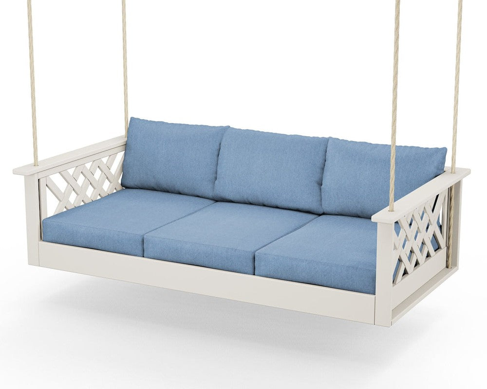 Wovendale Daybed Swing - Sand / Sky Blue