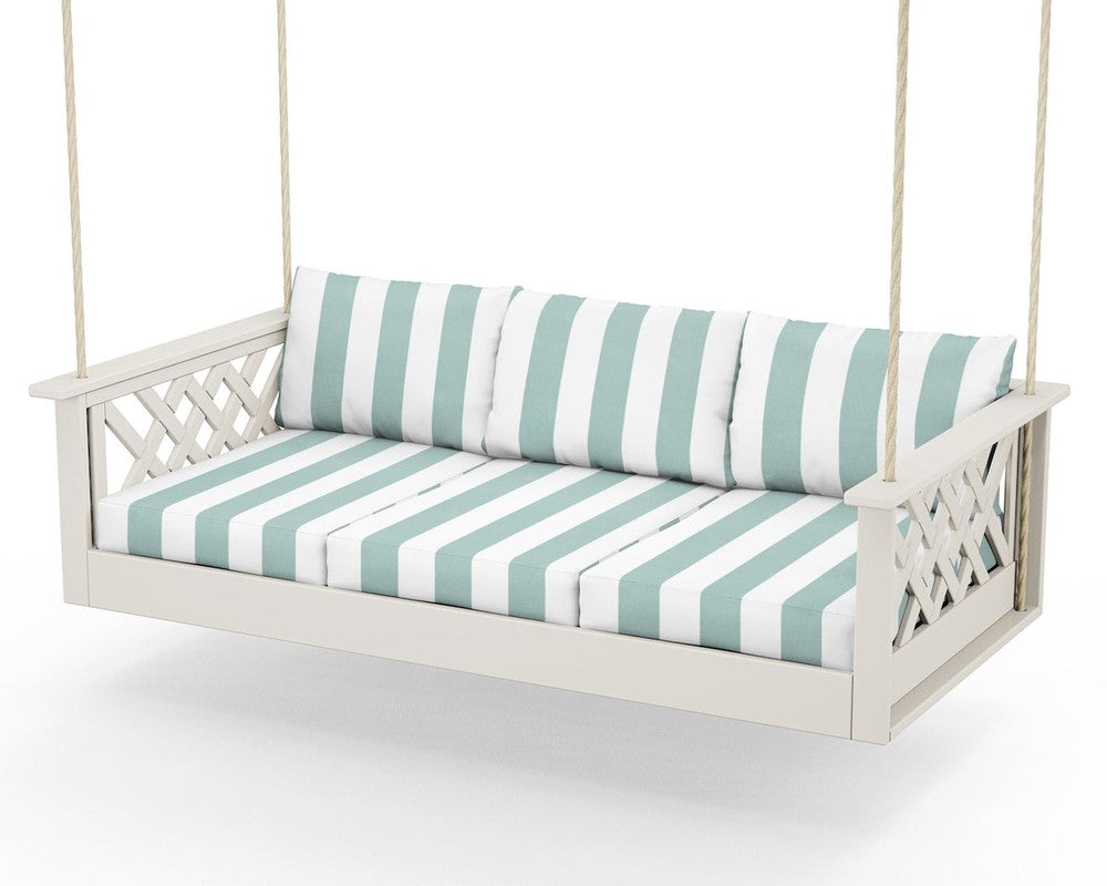 Wovendale Daybed Swing - Sand / Cabana Stripe Glacier Spa
