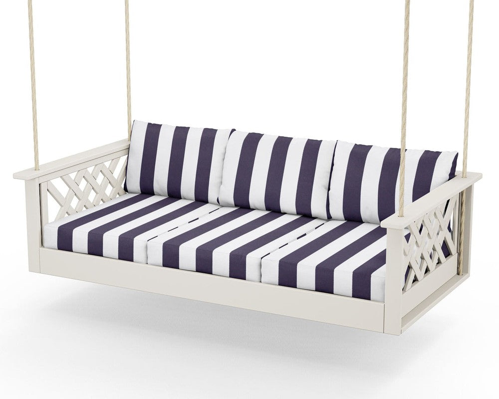 Wovendale Daybed Swing - Sand / Cabana Stripe Navy