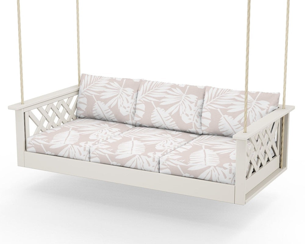 Wovendale Daybed Swing - Sand / Leaf Dune Burlap